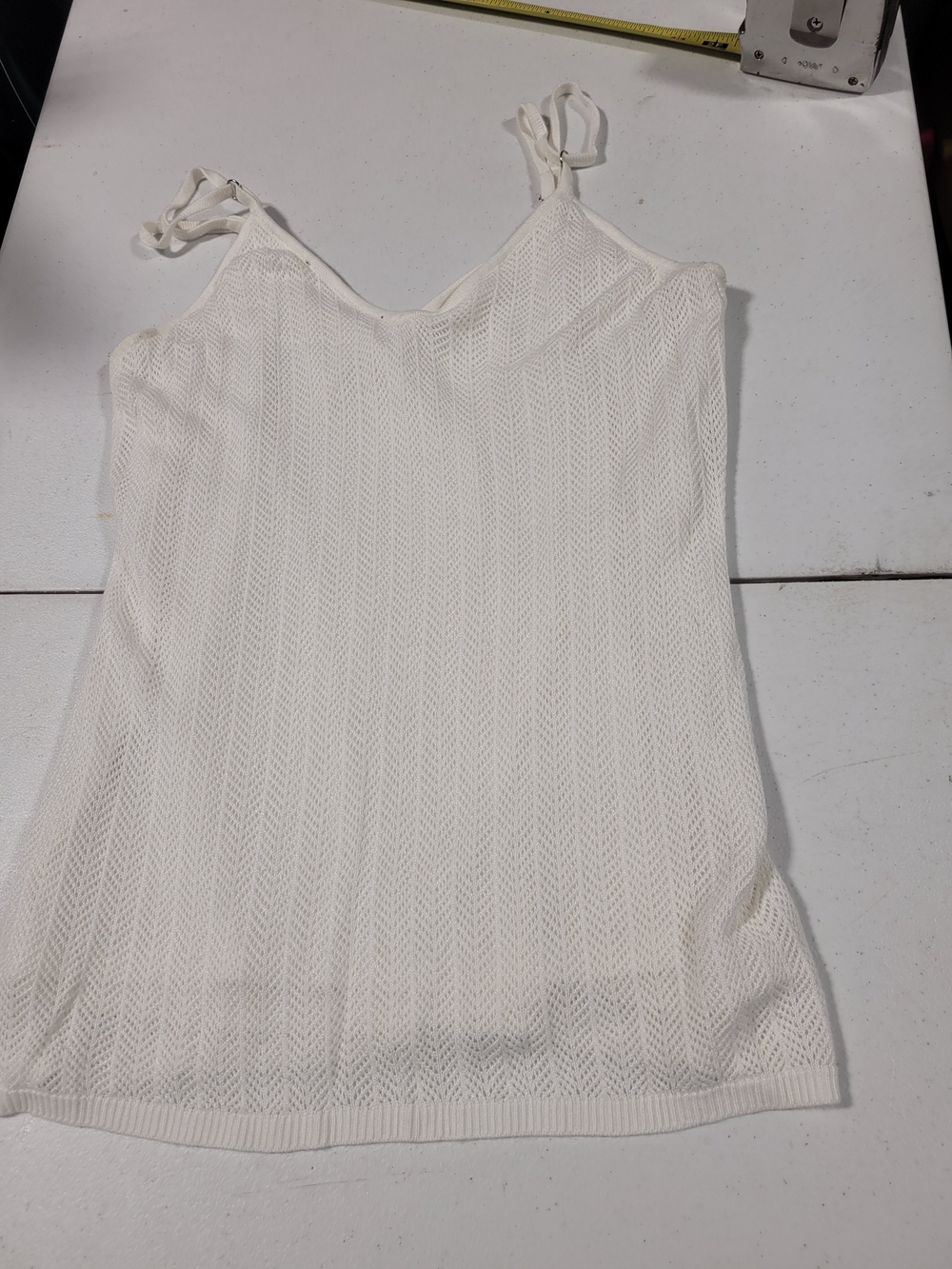 Women’s Sequin Knit Camisole Tank Top - White - Picture 3 of 4